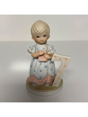 Lefton Christopher Collection Birthday Girl #7 Blonde 1982 Porcelain #03448
